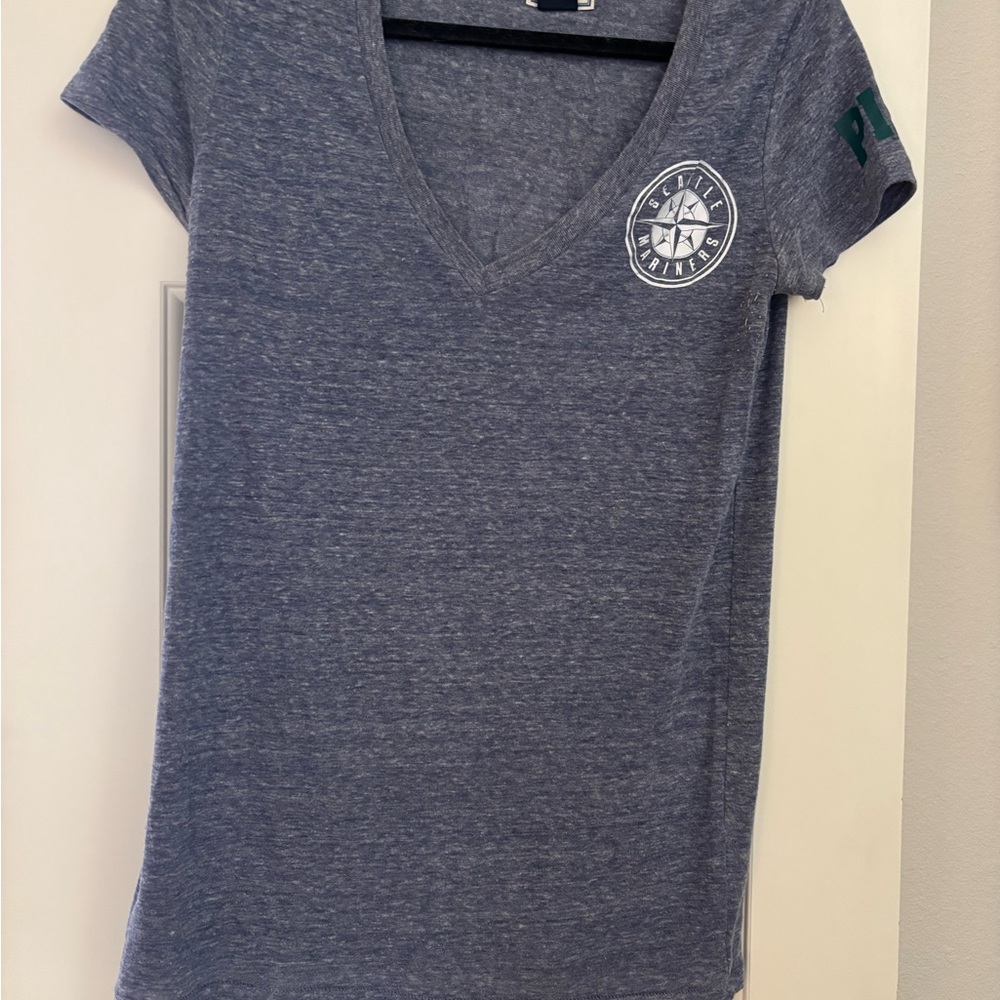PINK Victoria's Secret Heathered Seattle Mariners V-Neck Tee